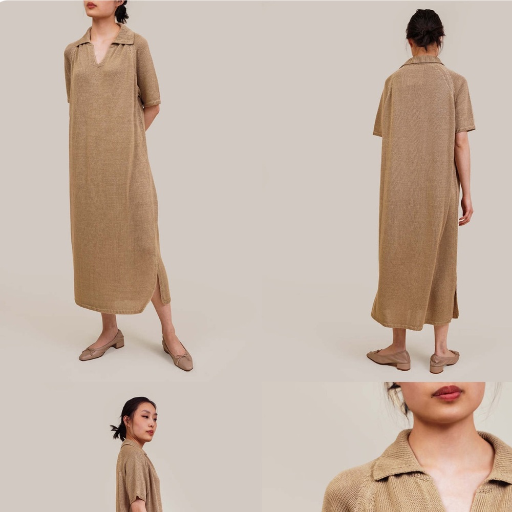 CORDERA Linen Dress in Toasted Brown - Picture 2 of 7